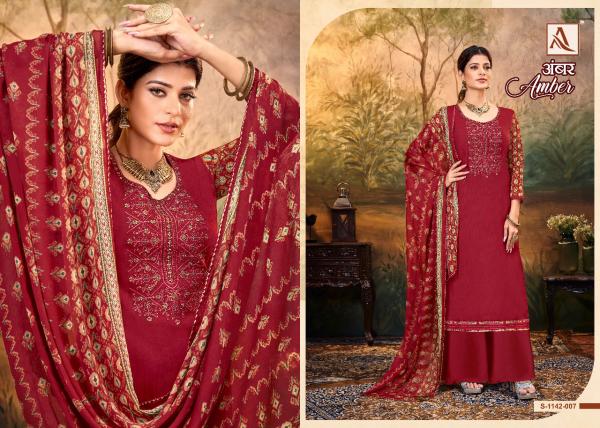 Alok Amber 9 Fancy Rayon Embroidery Designer Dress Material